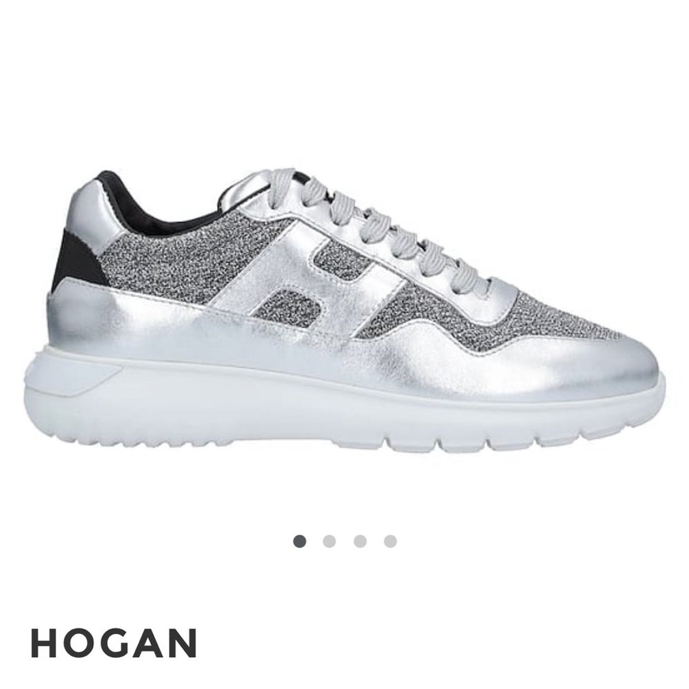 Hogan Women's Metallic Silver Sneakers